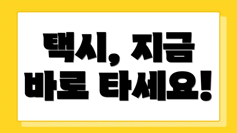 택시, 지금 바로 타세요!