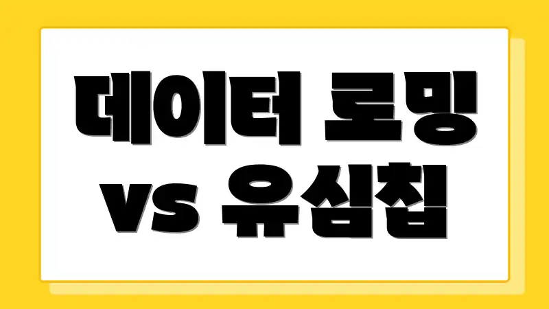 데이터 로밍 vs 유심칩