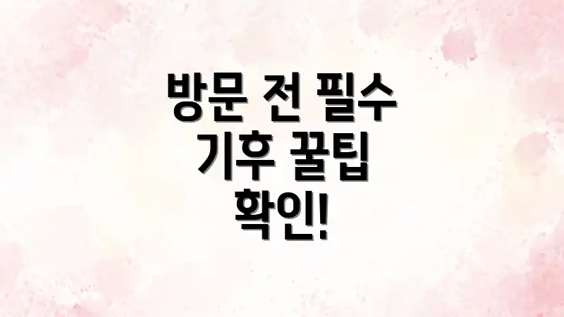 방문 전 필수 기후 꿀팁 확인!