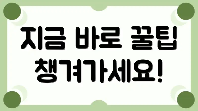 지금 바로 꿀팁 챙겨가세요!