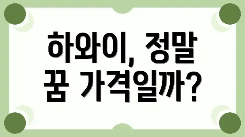 하와이, 정말 꿈 가격일까?