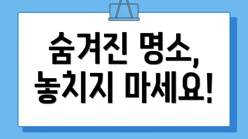 숨겨진 명소, 놓치지 마세요!