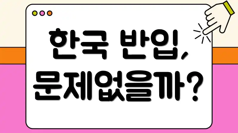 한국 반입, 문제없을까?