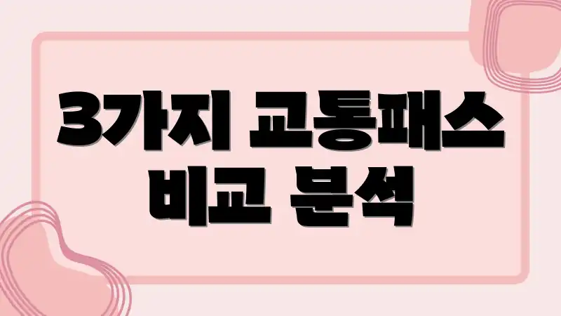 3가지 교통패스 비교 분석