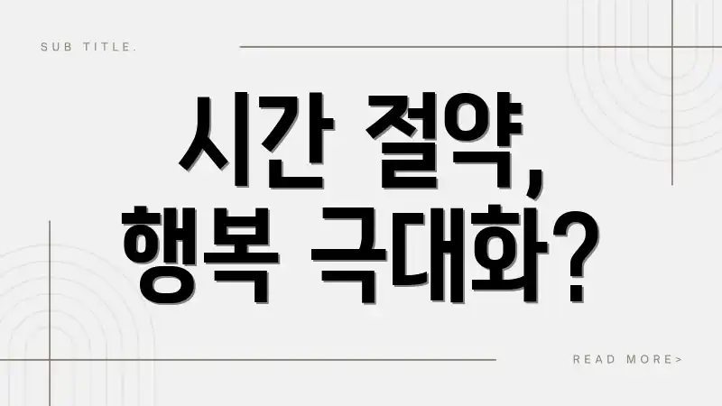 시간 절약, 행복 극대화?