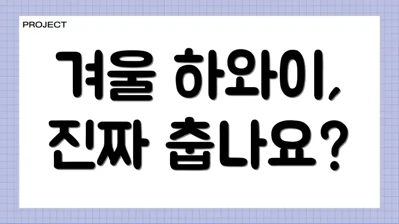 겨울 하와이, 진짜 춥나요?