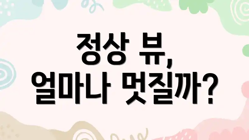 정상 뷰, 얼마나 멋질까?