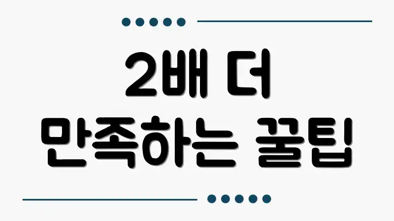 2배 더 만족하는 꿀팁