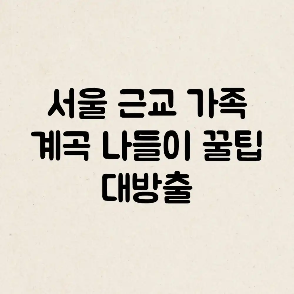 서울 근교, 가족 계곡 나들이! 꿀팁 대방출!