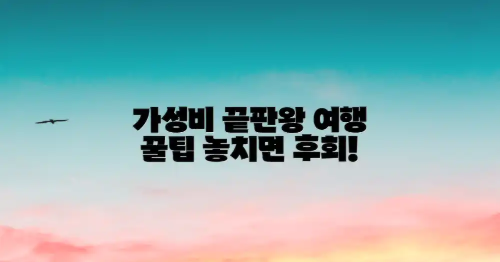 ✈️ 놓치면 후회! 가성비 끝판왕 여행